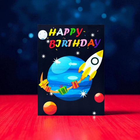 Outspace Spaceman Birthday Pop Up Card