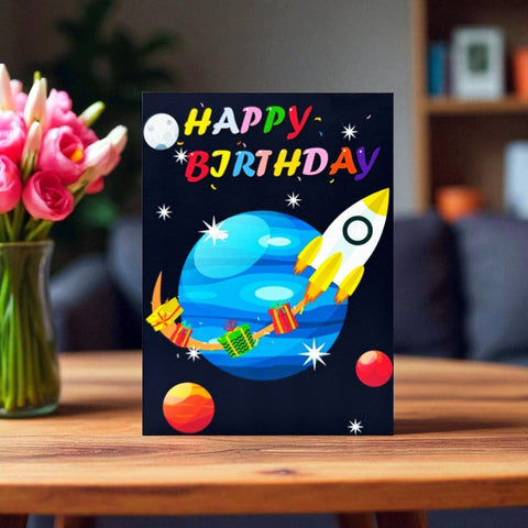 Outspace Spaceman Birthday Pop Up Card