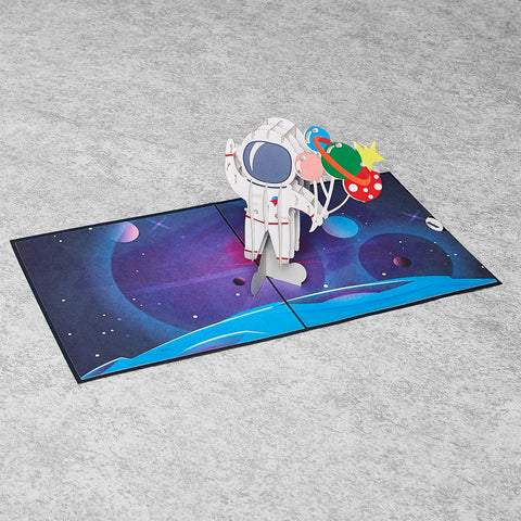 Spaceman Birthday Pop Up Card