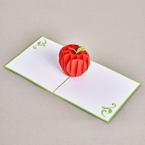 Fresh Red Apple Pop Up Card