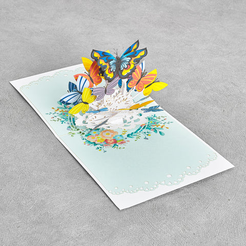 Multi Color Butterfly Pop Up Card