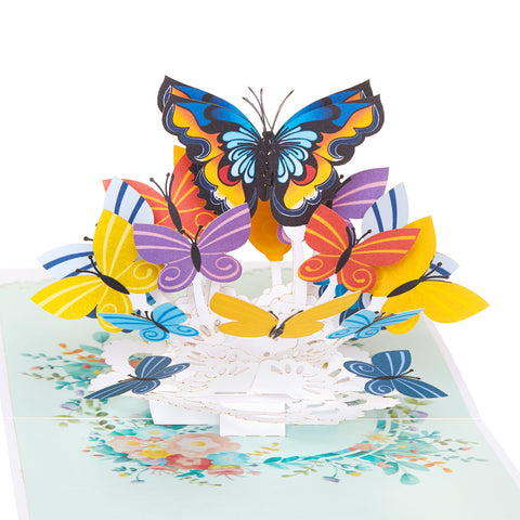 Multi Color Butterfly Pop Up Card