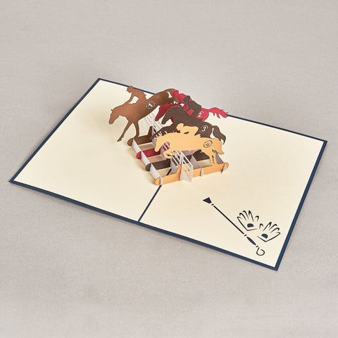 Horse Racing Pop Up Card