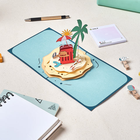 Island Ocean Pop Up Card