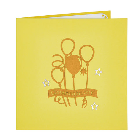 Congratulations Balloons Pop Up Card