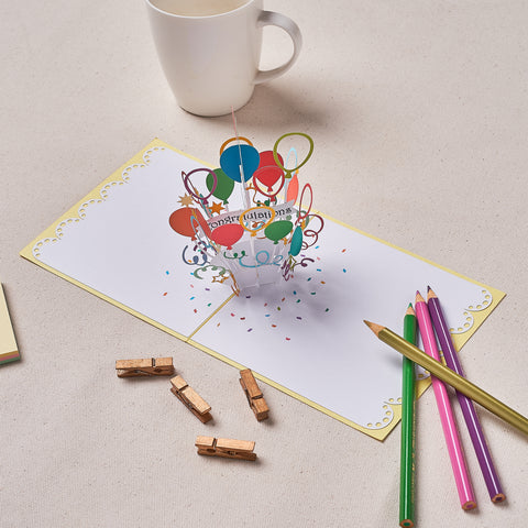 Congratulations Balloons Pop Up Card