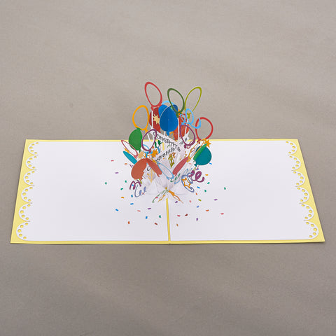 Congratulations Balloons Pop Up Card