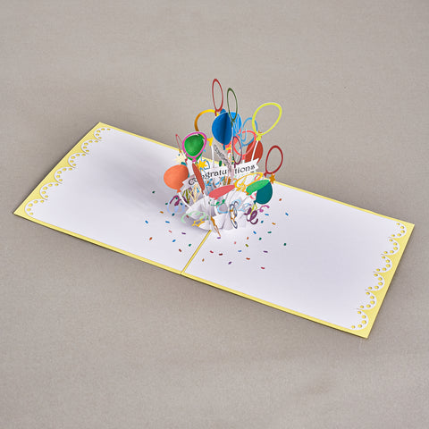 Congratulations Balloons Pop Up Card