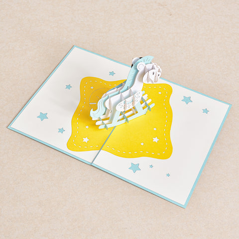 Baby Boy Shower Pop Up Card - Blue