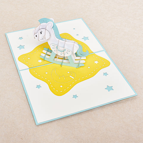 Baby Boy Shower Pop Up Card - Blue