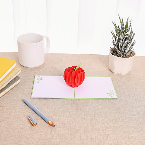 Fresh Red Apple Pop Up Card