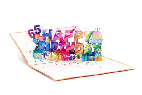 65th Birthday Pop Up Card