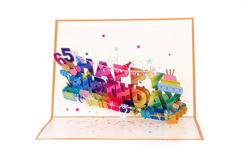 65th Birthday Pop Up Card