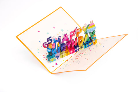 65th Birthday Pop Up Card