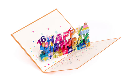 16th Birthday Pop Up Card