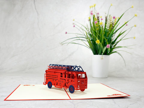 Fire Truck Pop Up Card