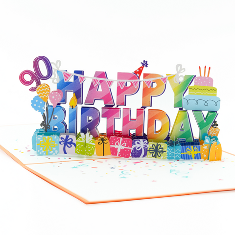 90th Birthday Pop Up Card