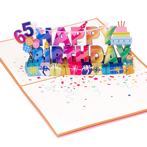 65th Birthday Pop Up Card