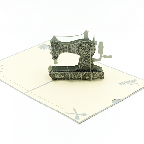 Vintage Sewing Machine Pop Up Card