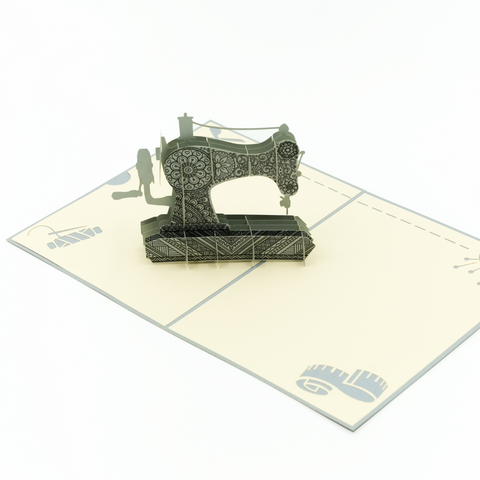 Vintage Sewing Machine Pop Up Card