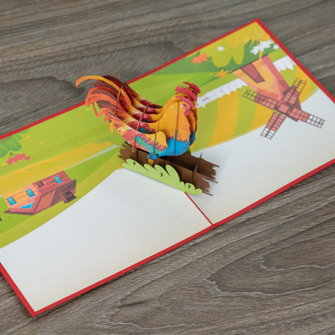 Rooster Pop Up Card