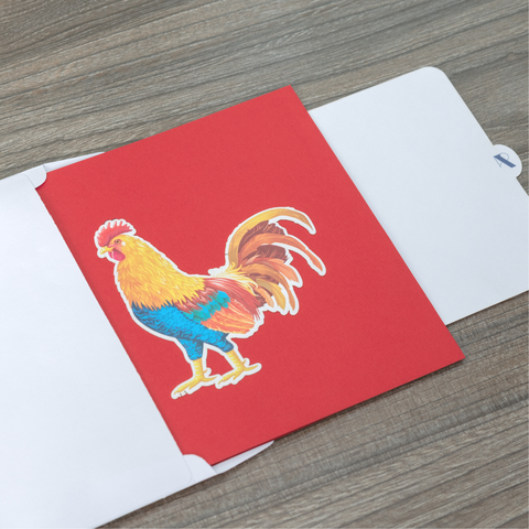 Rooster Pop Up Card