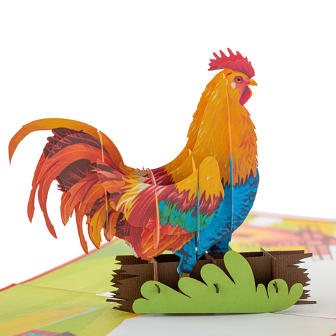 Rooster Pop Up Card