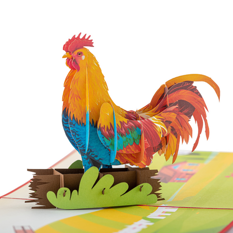 Rooster Pop Up Card